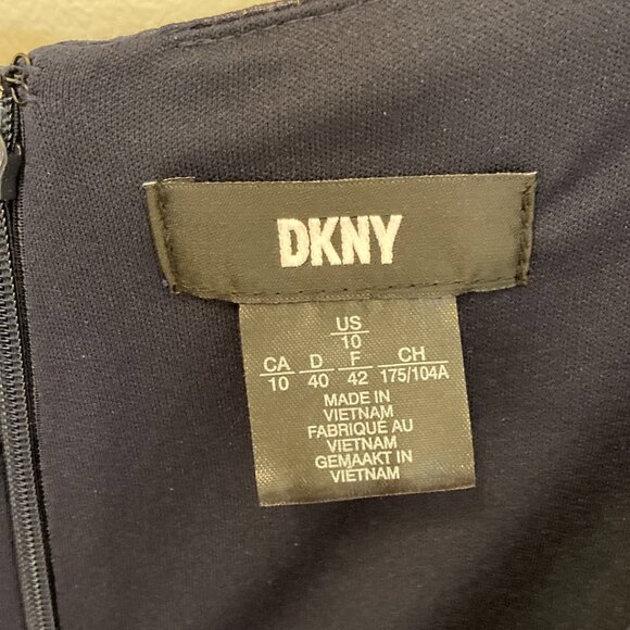 DKNY Chiffon Floral Dress, Navy, 10, NWOT - Picture 5 of 5